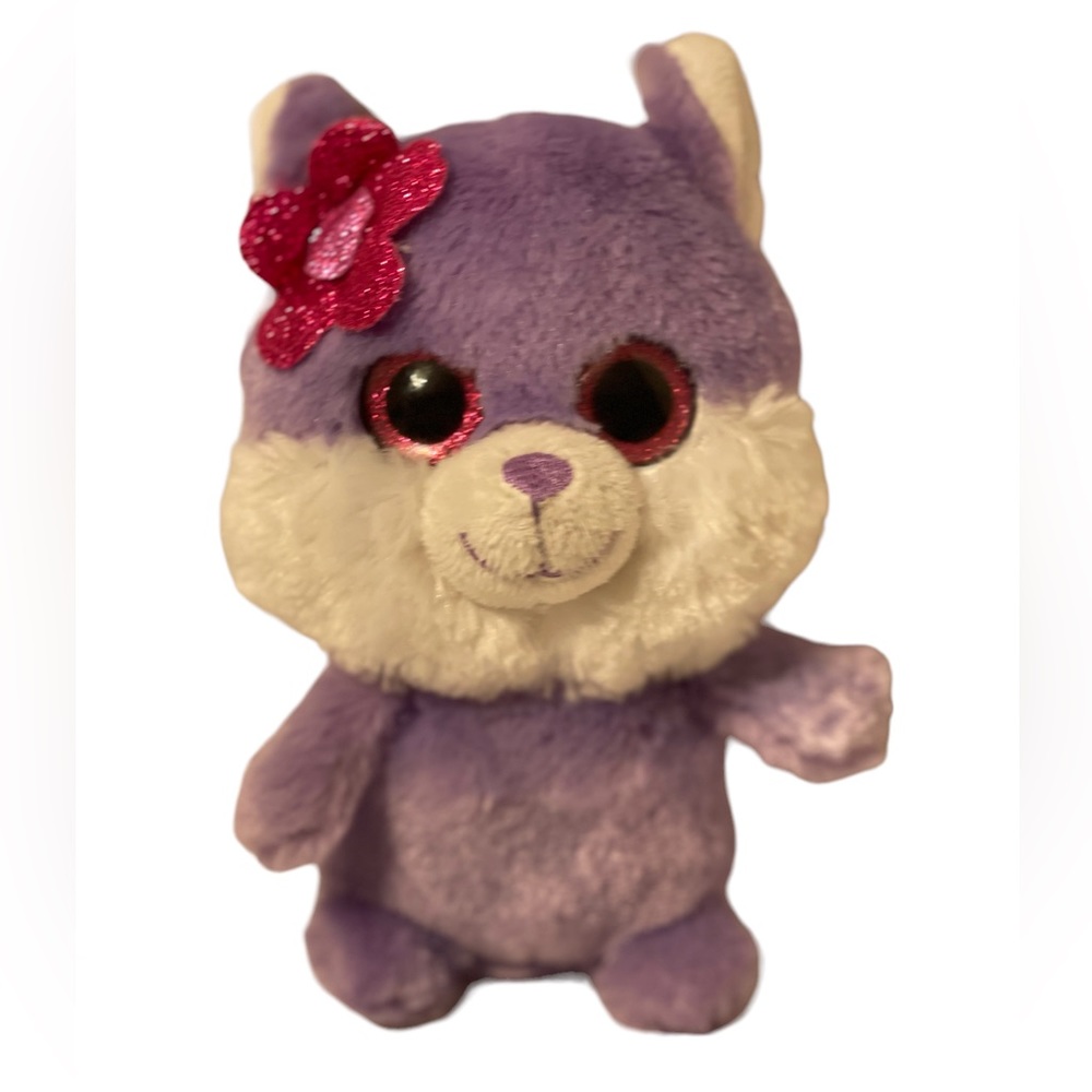 Purple with pink Glitz Plush Animal 8”